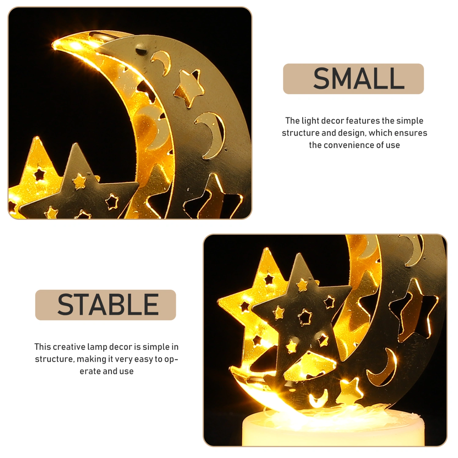 Ramadan Party Lamp Decor Eid LED Candle Lamp Delicate Party Scene Lamp Ornament
