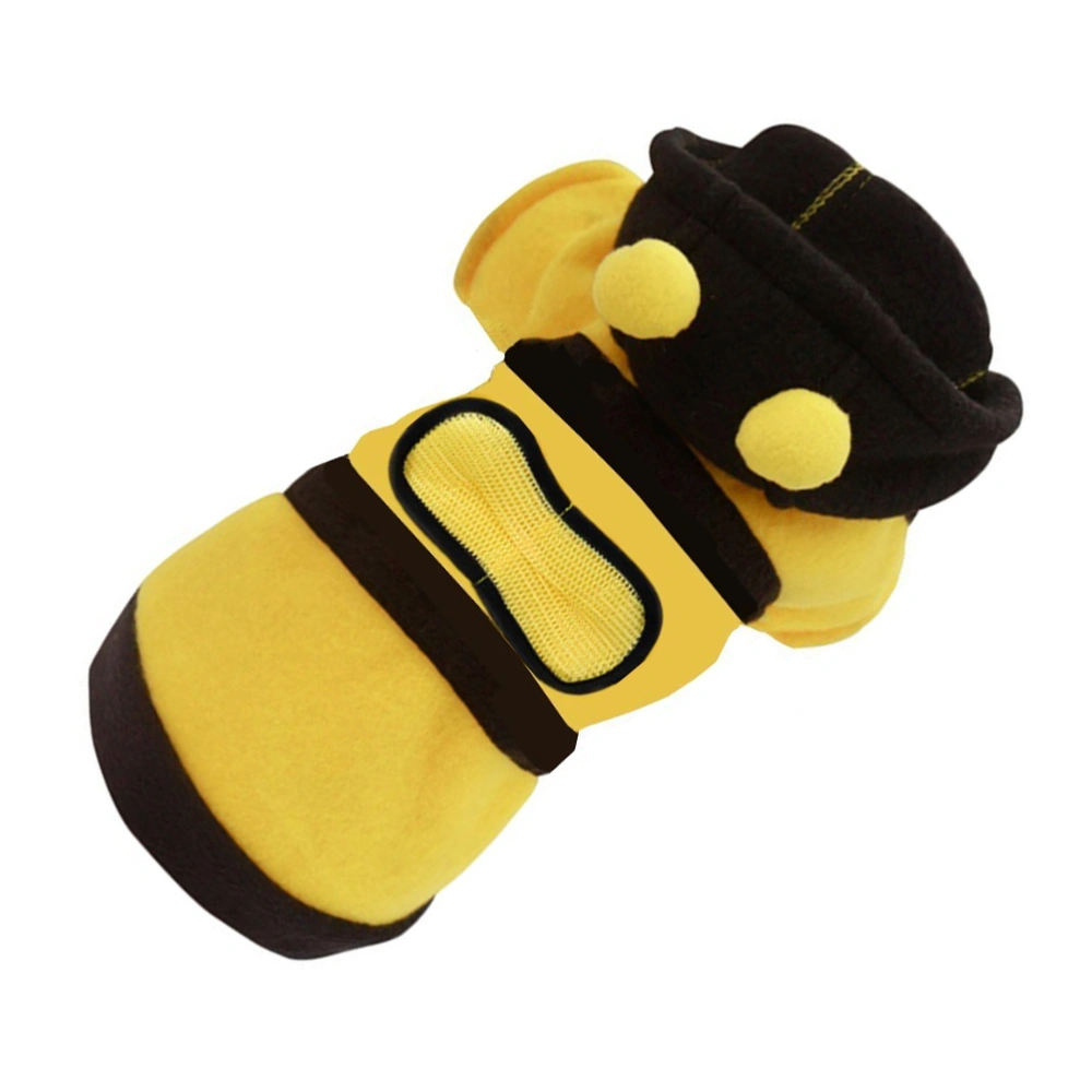 Pet Dress-up Costume Dog One-Piece Clothes Pet Costume Four-leg Bee Cosplay Clothes Yellow and Black Size XS