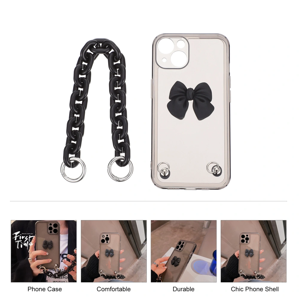 Black Chain Bowknot Phone Cover Creative Phone Protector Compatible for iphone 13