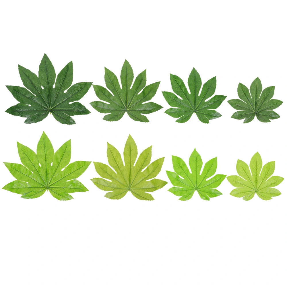 8 Pcs Simulation Leaf Ornaments Artificial Plastic Leaves Fake Plant Tree Leaves