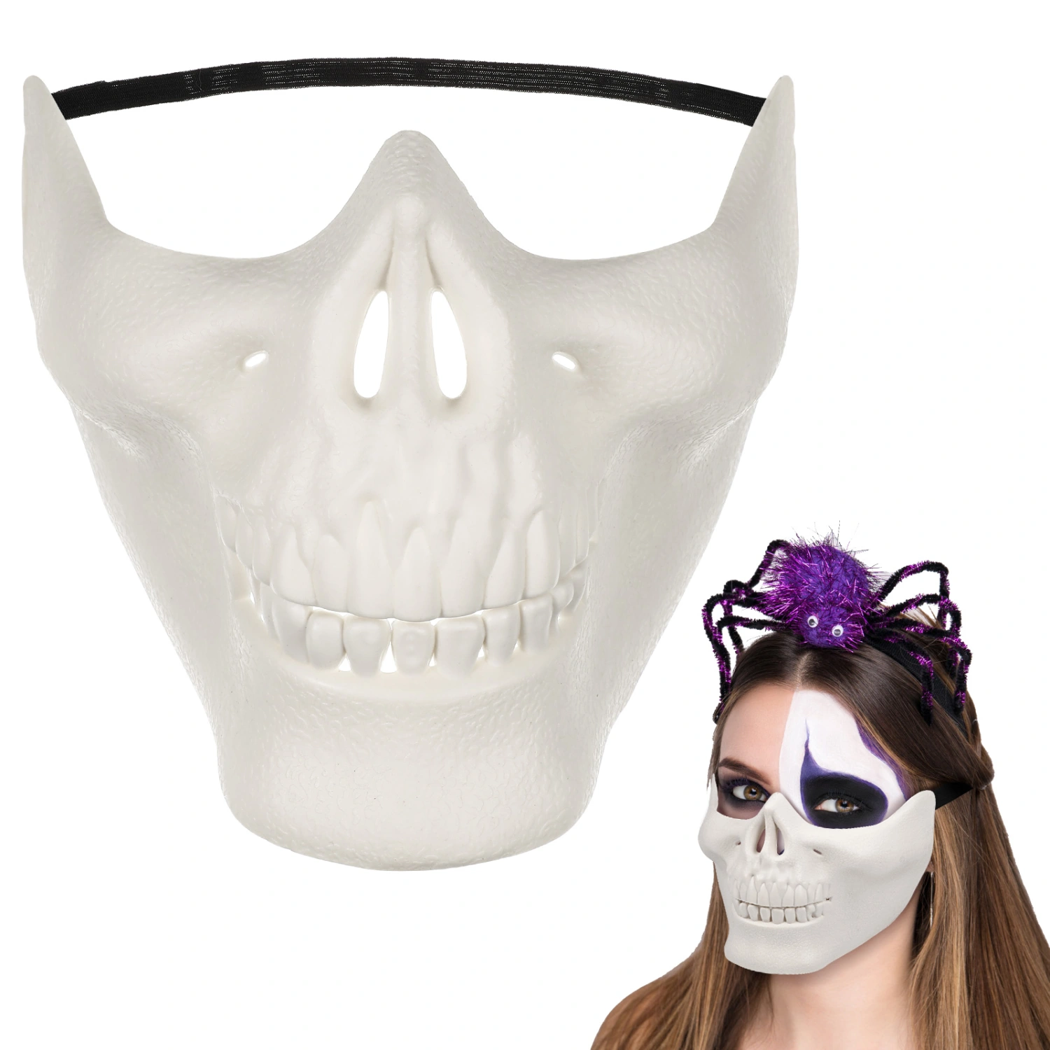 1pc Halloween Scary Mask Skeleton Mask Cosplay Party Prop Horror Realistic Halloween Skull Mask
