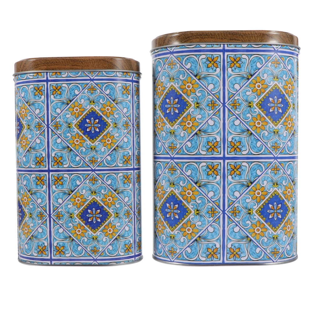 2Pcs Sealed Tea-leaf Canisters Retro Tea Storage Container Dried Fruit Storage Jar