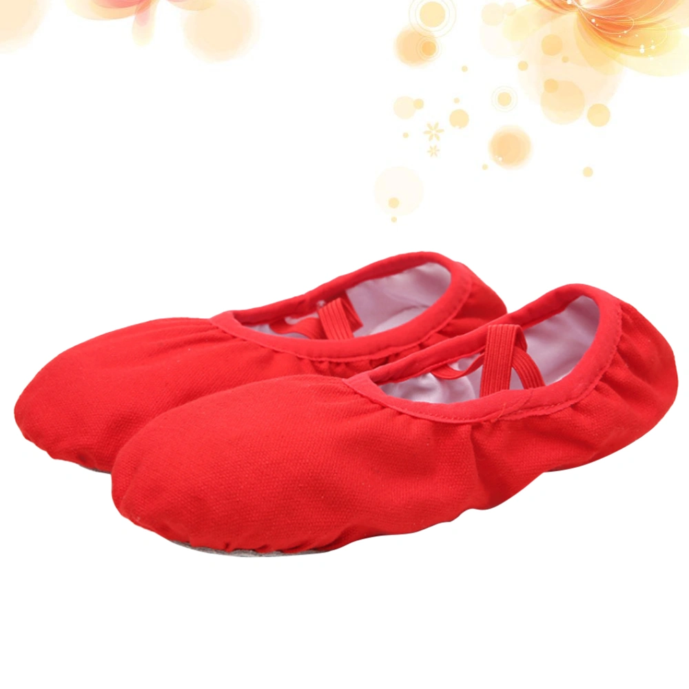 1 Pair Ballet Slipper Sole Ballet Shoes Ballet Dance Practice Shoes Yoga Ballet Shoes for Girls Women (Red Size 27 17.5CM, 11.5US,11UK, 28.5EU,4.716Inch)