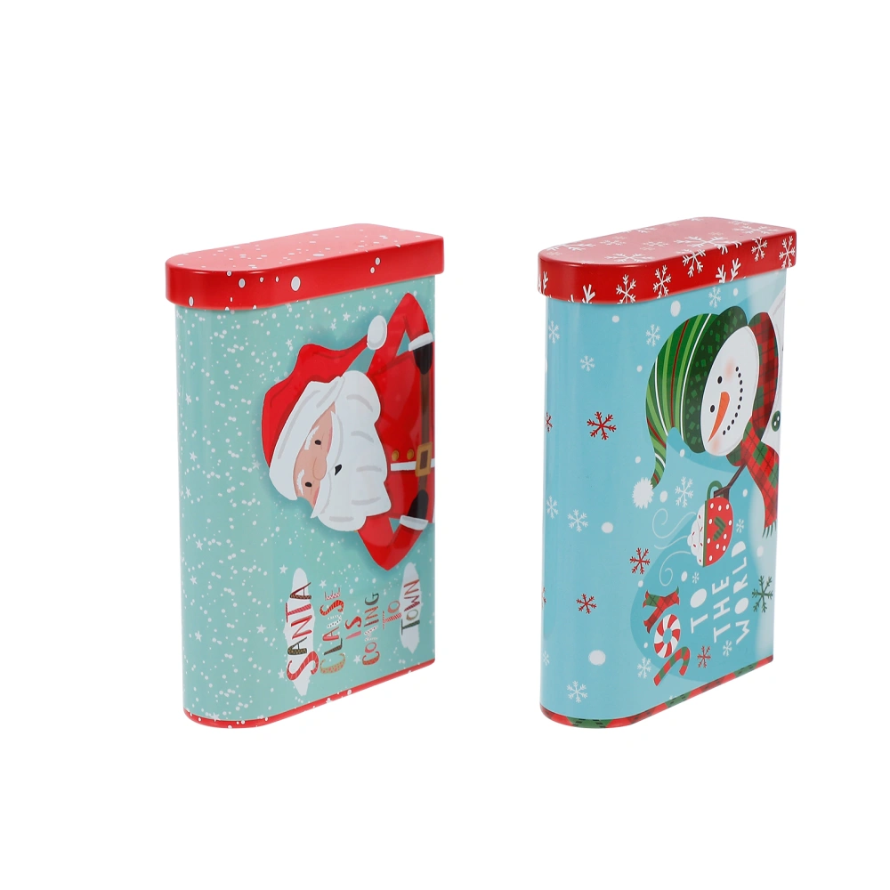 2pcs Christmas Candy Boxes Christmas Biscuit Boxes Christmas Packing Cans