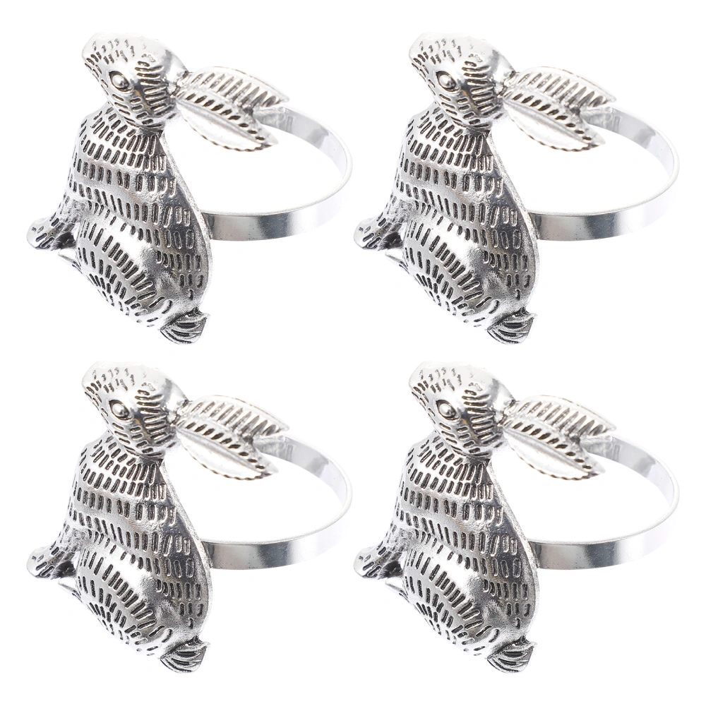 4Pcs Easter Bunny Napkin Rings Alloy Napkin Rings Lovely Napkin Ring Holders