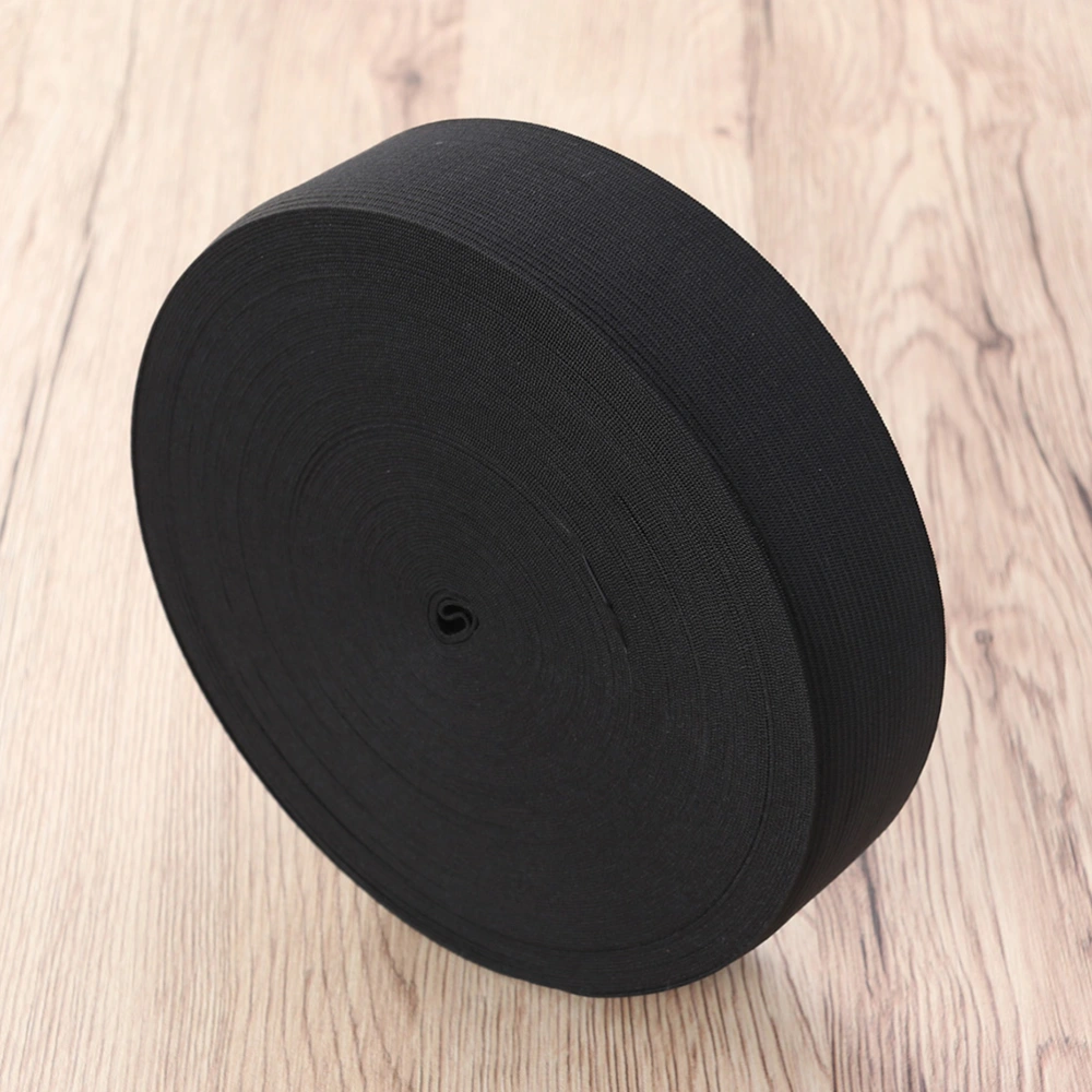 1 Roll 40 Meters Flat Elastic Band Sewing Clothing Accessories Nylon Webbing Garment Sewing Accessories (Black)