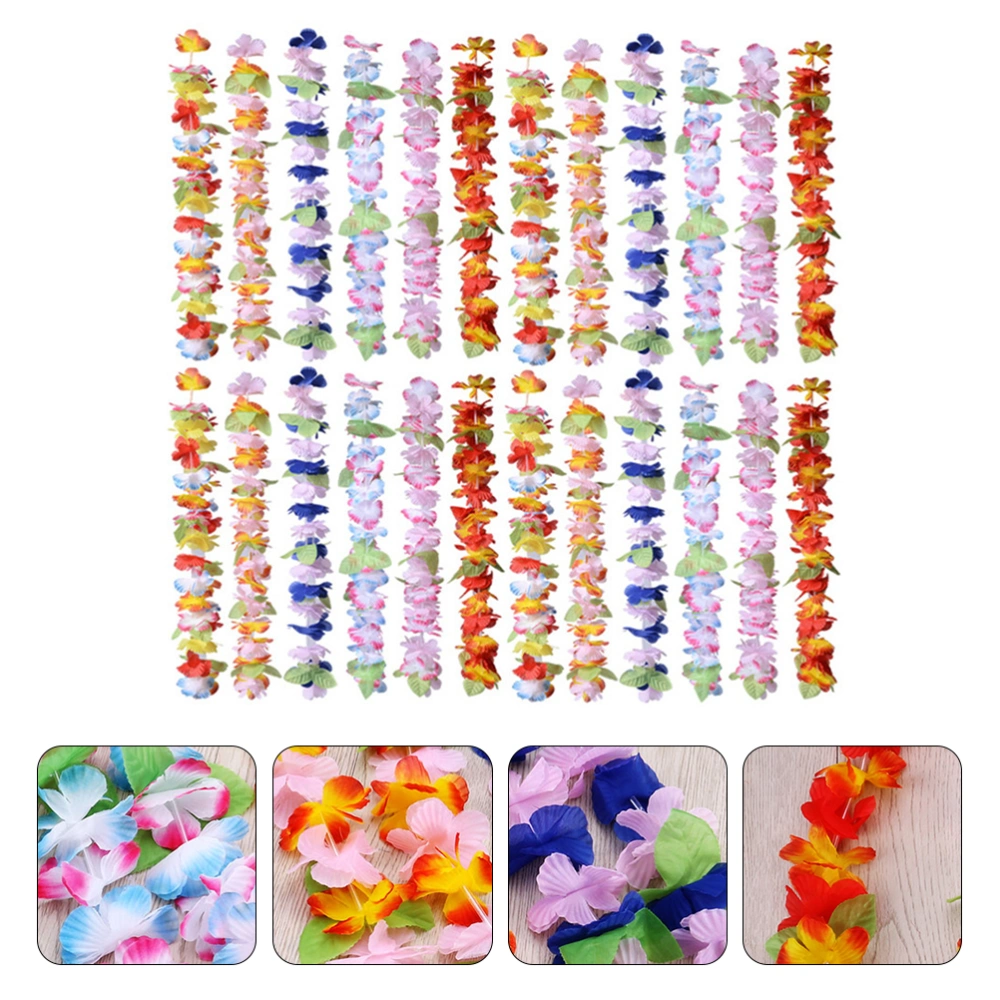 24Pcs Party Hawaiian Leis Decorative Hawaiian Garlands Holiday Hawaiian Garland Decors