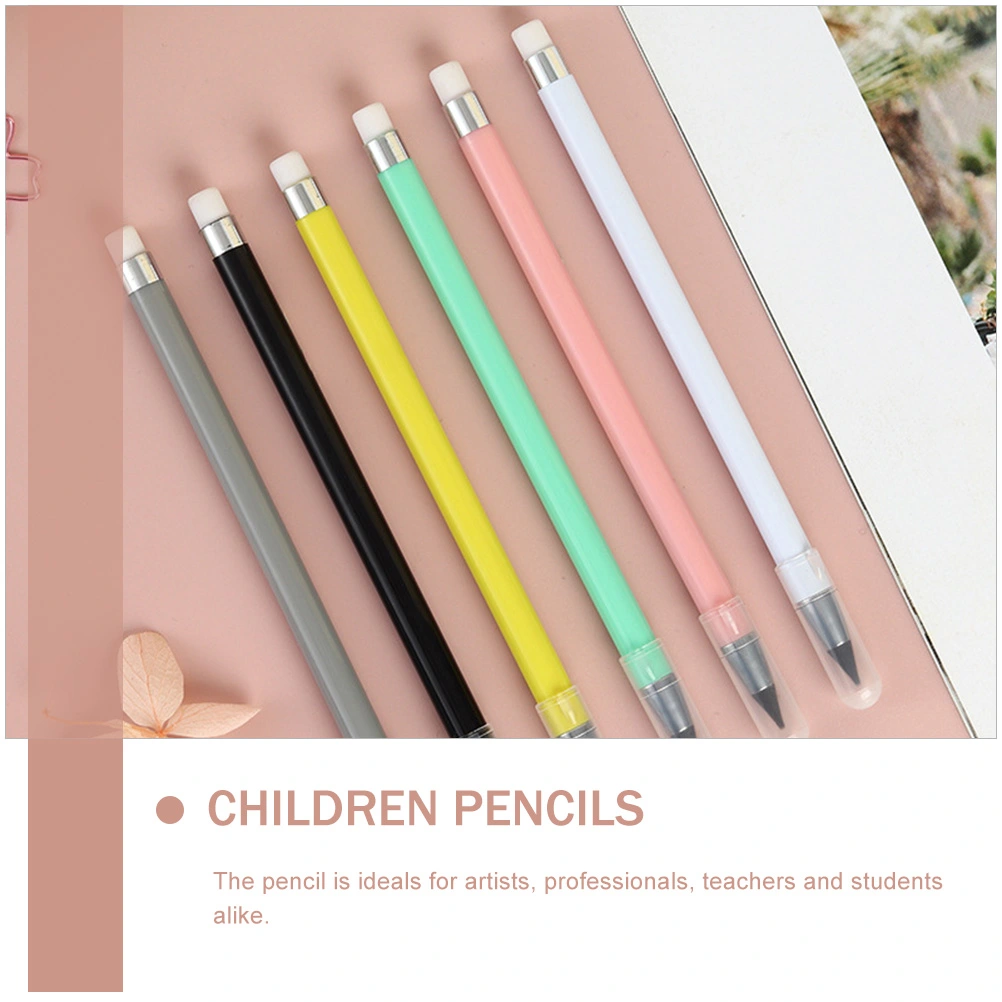 6Pcs Erasable Study Pencil Inkless Painting Pencils Non Sharpening Pencils
