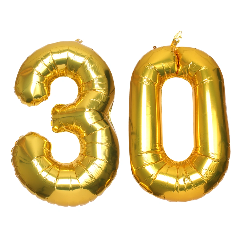 40 Inch Gold Number 30th Balloon Party Festival Decorations Birthday Anniversary Jumbo Foil Balloons Party Supplies Photo Props