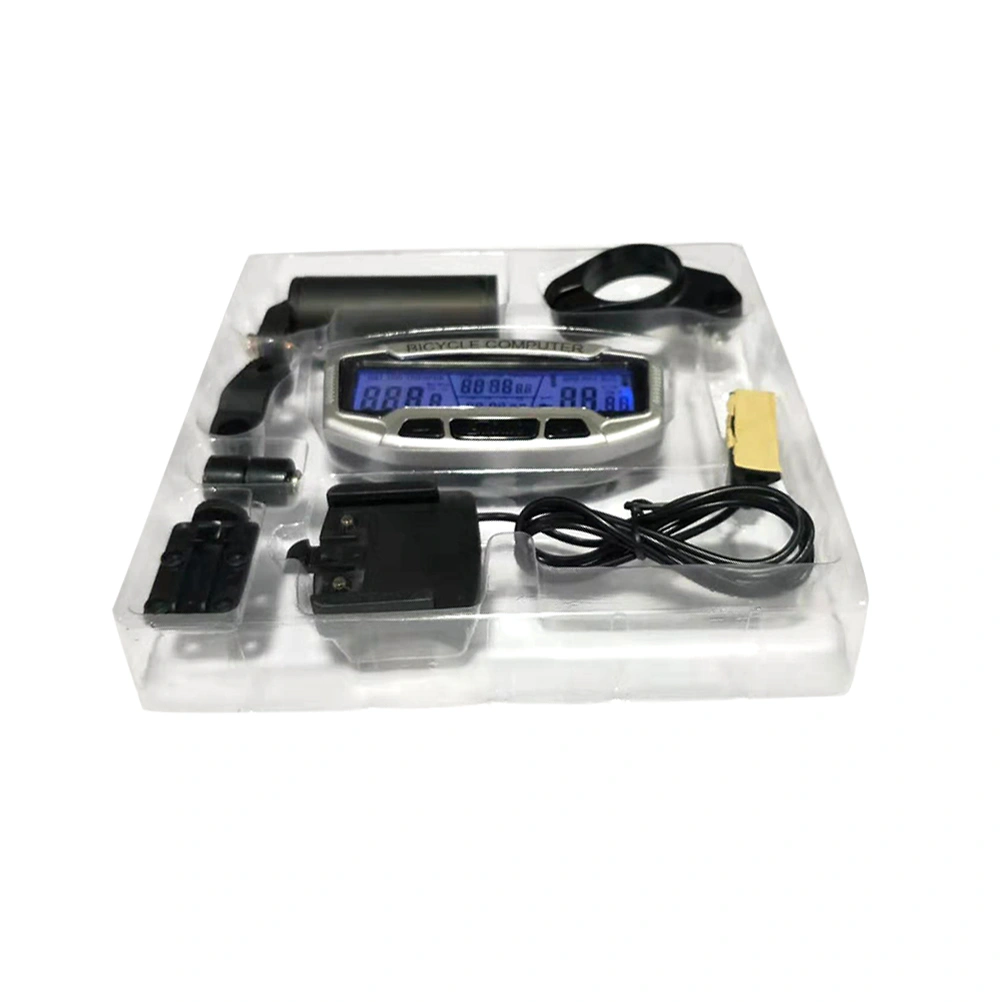 1Pc Tachometer Digital Display Bike Speedometer Night Light Display with Battery for Cycling (Black)