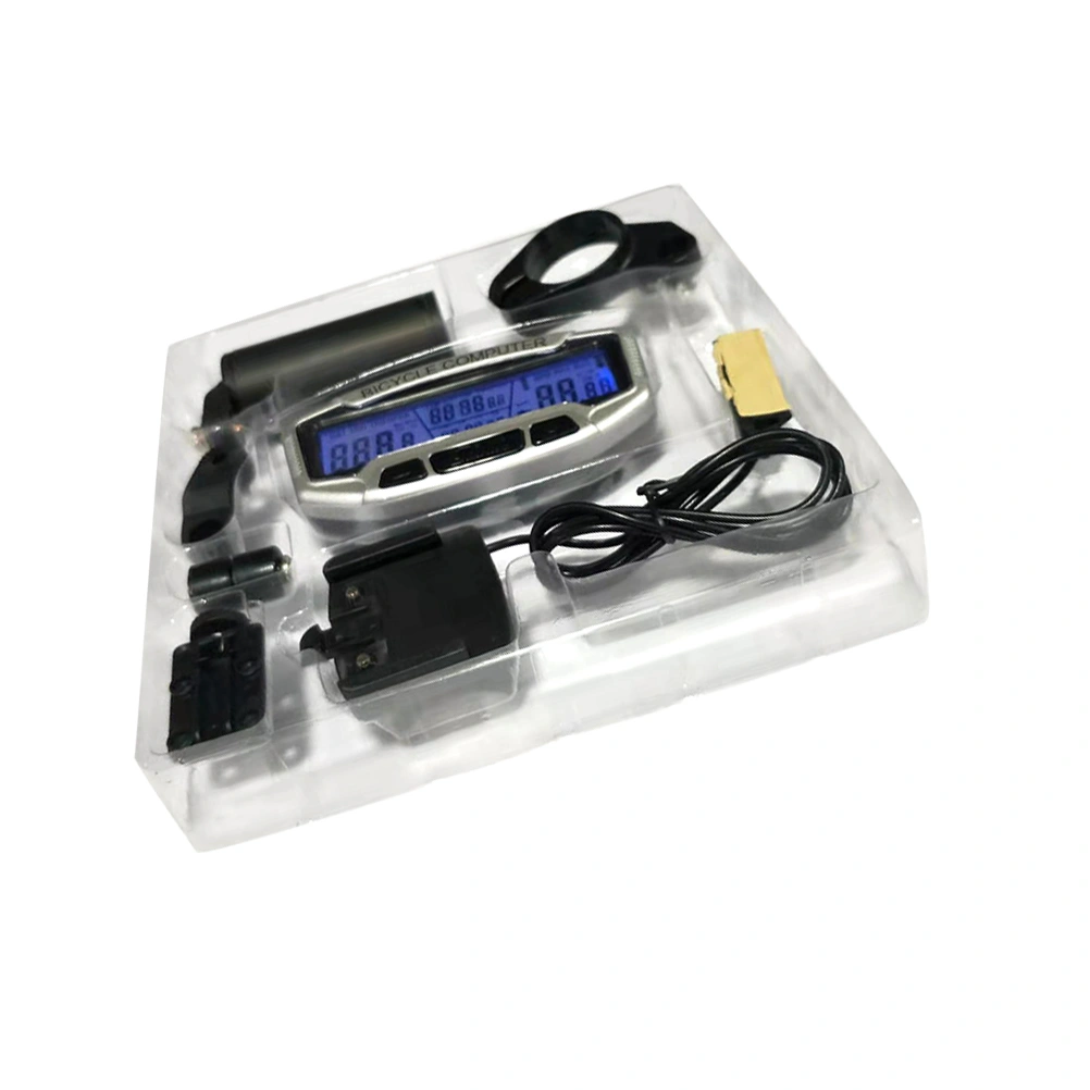 1Pc Tachometer Digital Display Bike Speedometer Night Light Display with Battery for Cycling (Black)
