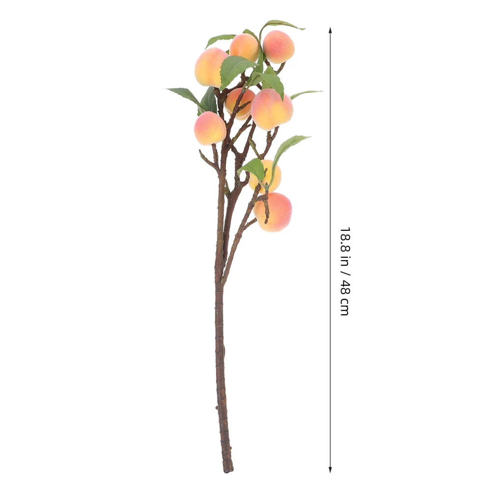 2pcs Simulation Peach Tree Branches Fake Tree Branches Artificial Fruit Branches