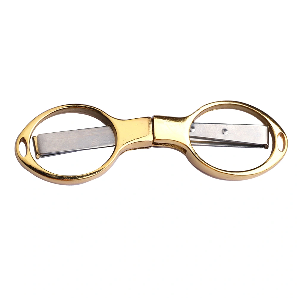 Convenient Folding Stainless Steel Glasses Small Scissors Keychain Camping Fishing Scissor Mini Cutter(ABS Gold Plated)