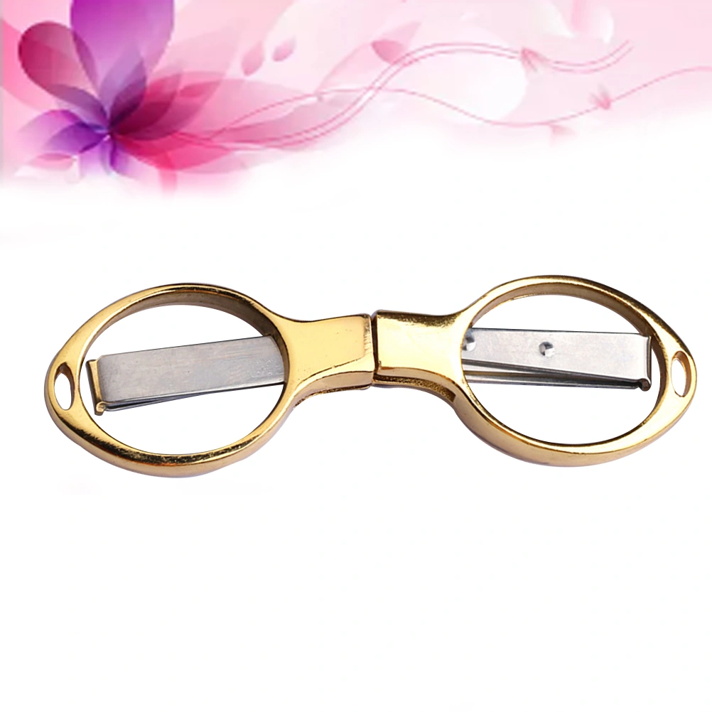 Convenient Folding Stainless Steel Glasses Small Scissors Keychain Camping Fishing Scissor Mini Cutter(ABS Gold Plated)
