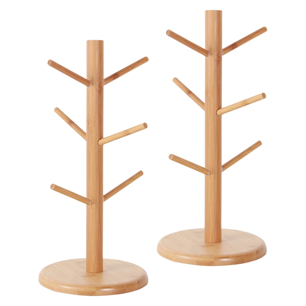 2pcs Wood Cup Holder Stand Stylish Mug Holder Creative Branch Water Cup Holder Household Coffee Cup Hanger Storage Rack