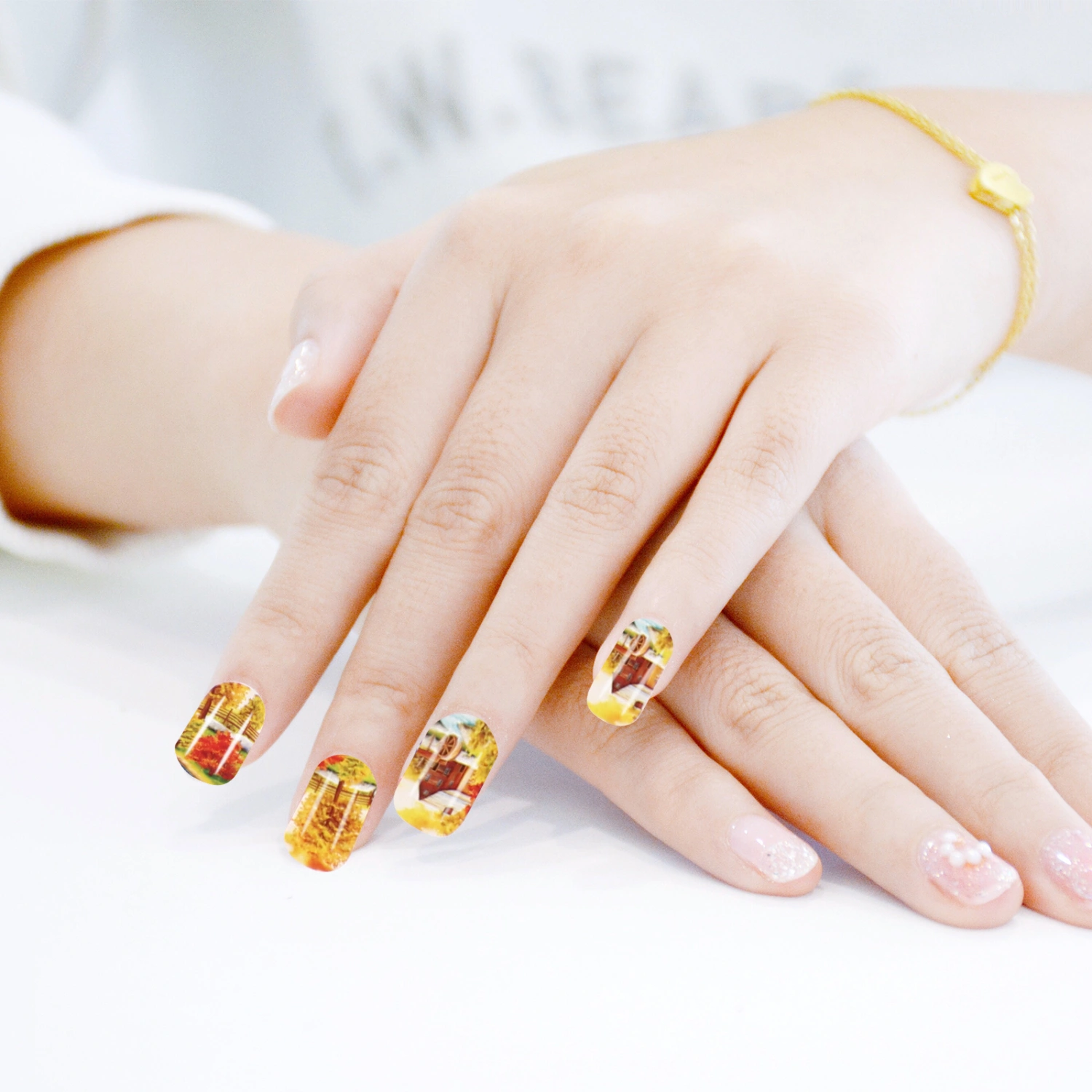 60 Sheets Fall Squirrel Maple Nail Stickers Nail Art Manicure Decoration