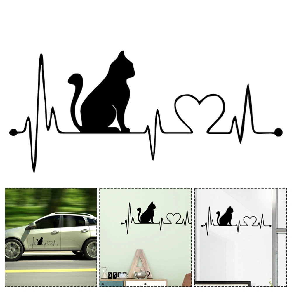 2pcs PVC Car Body Decorative Sticker Chic Home Car Cat Designed Decal Ornament