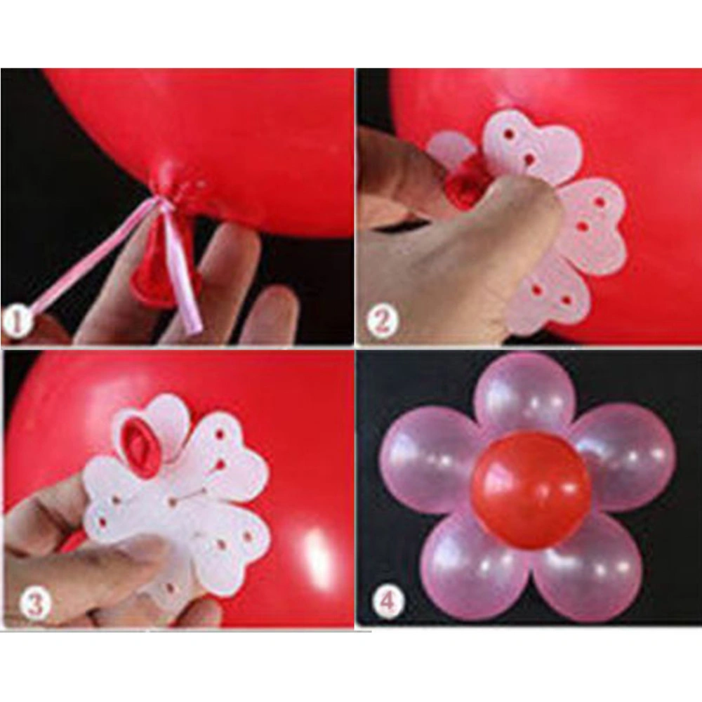 50 Pcs Plastic Balloon Clips Closures Flower Design Balloon Clip for Wedding Birthday Party Holiday Decoration