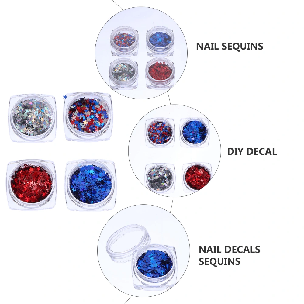 12 Boxes Stars Sequins Nail Art Accessories DIY Nail Stickers Decoration Pieces