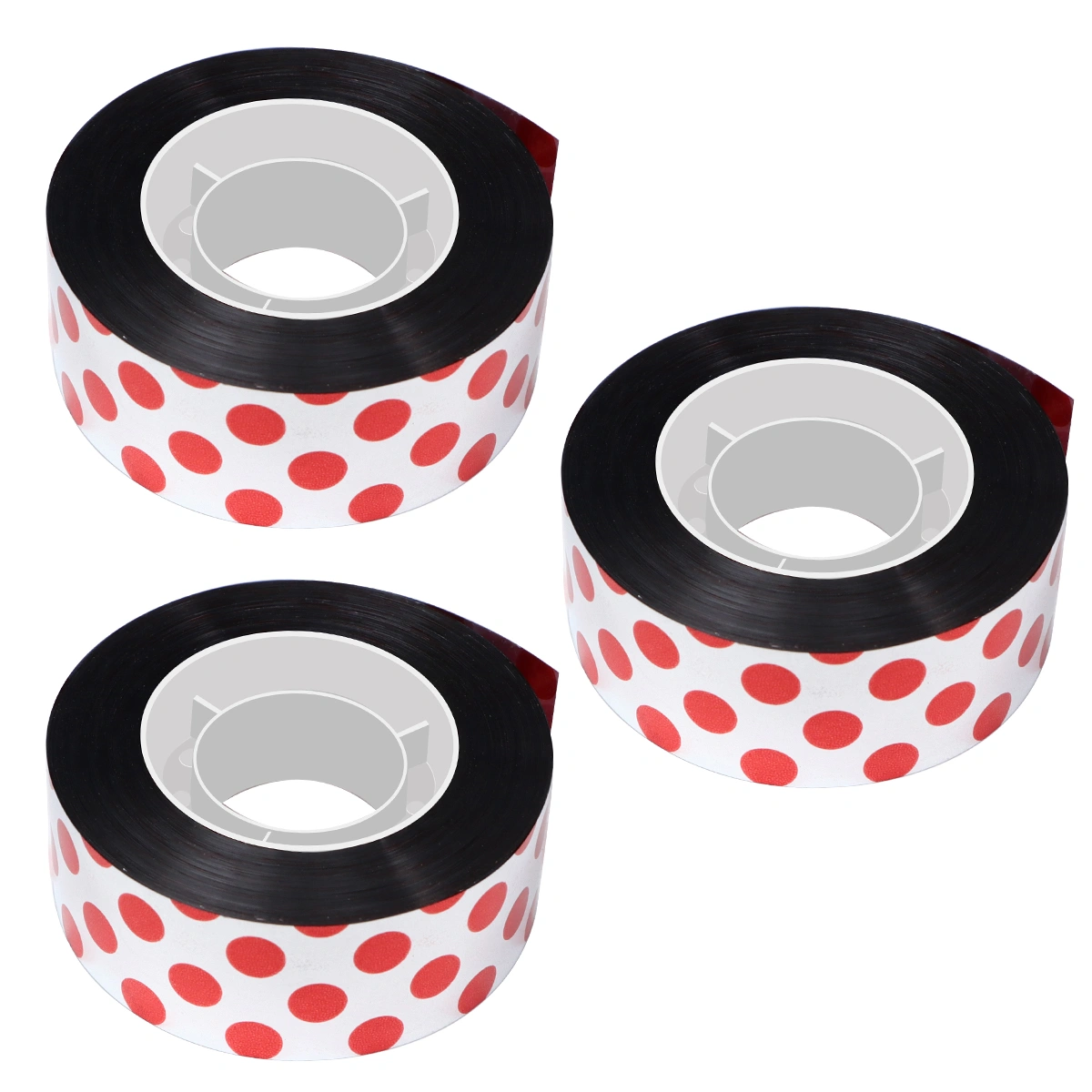 3Pcs PET Bird Repelling Tape Bird Drive-off Ribbon Orchard Scarecrow Belt Scarecrow Ribbon (Red Polka Dot)