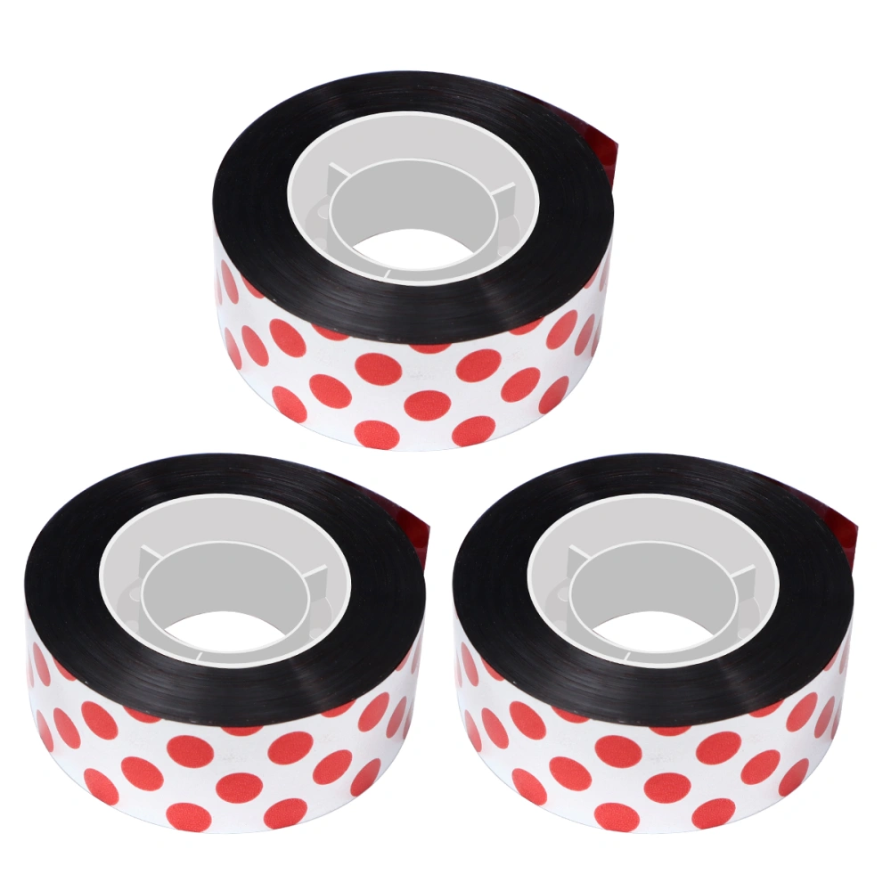 3Pcs PET Bird Repelling Tape Bird Drive-off Ribbon Orchard Scarecrow Belt Scarecrow Ribbon (Red Polka Dot)