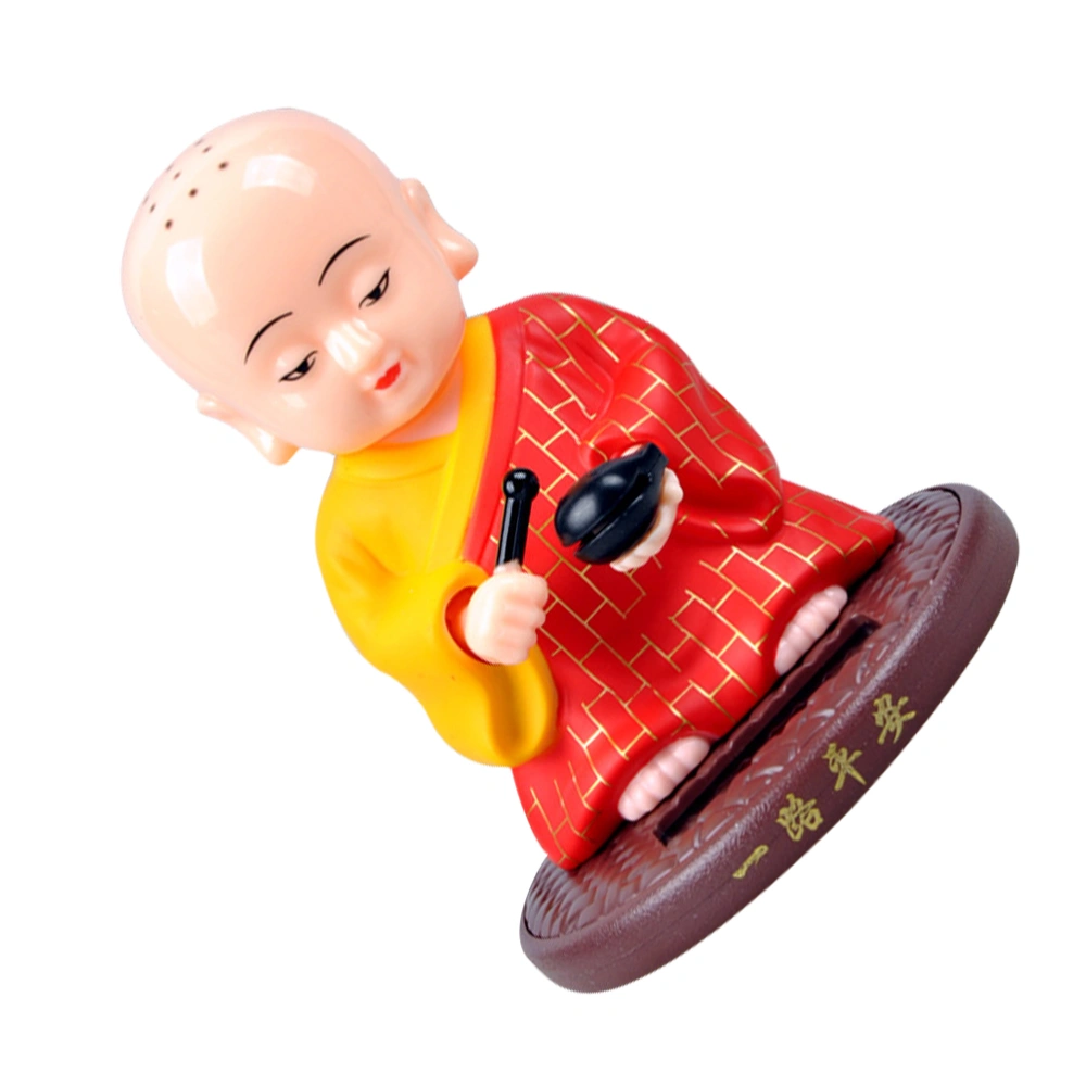 Little Monk Figurine Car Solar Dashboard Ornament Lovely Desktop Decoration