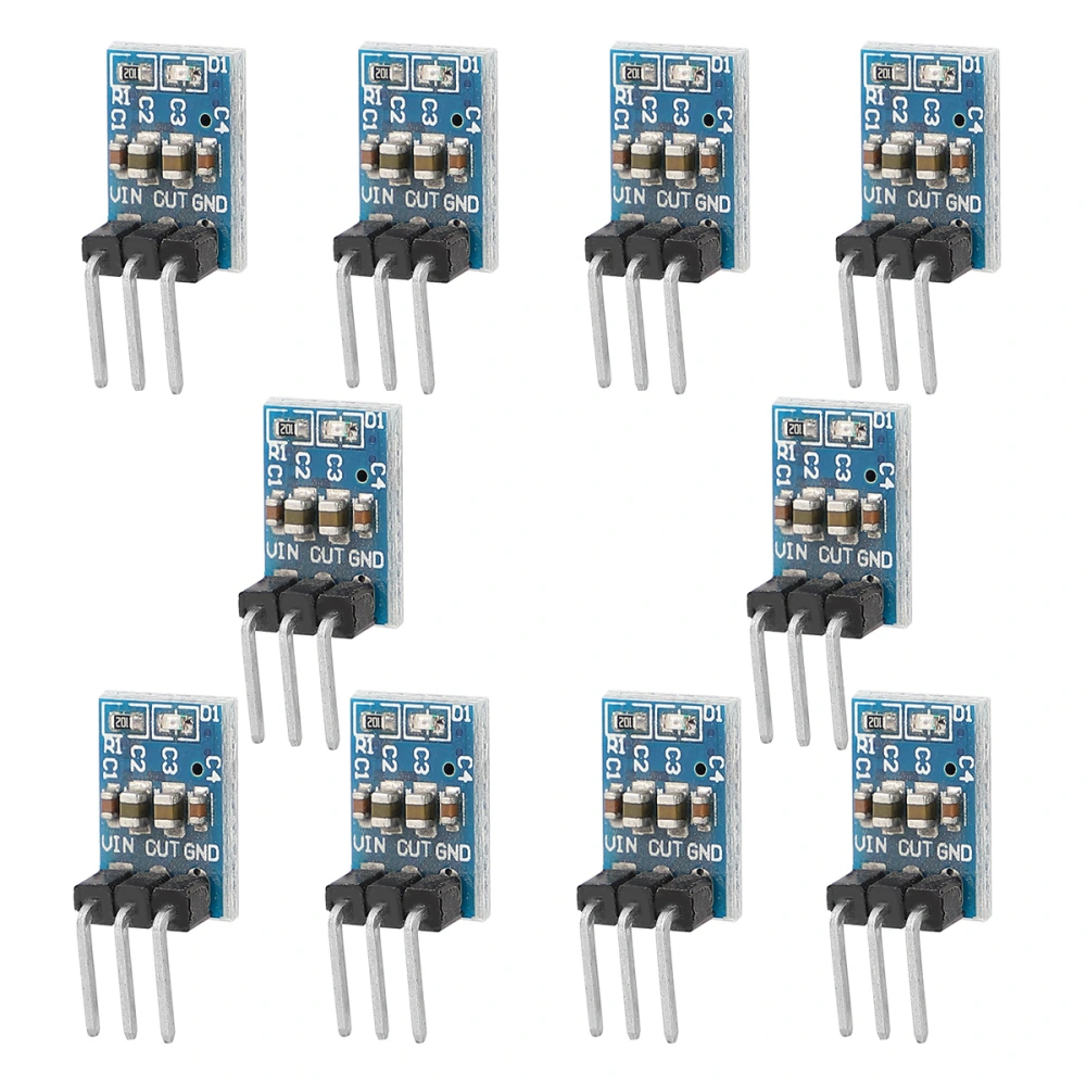 10pcs 3 Pin AMS1117-3.3 DC-DC Step-Down Power Module 3.3V Buck Module LDO 800mA (Blue)