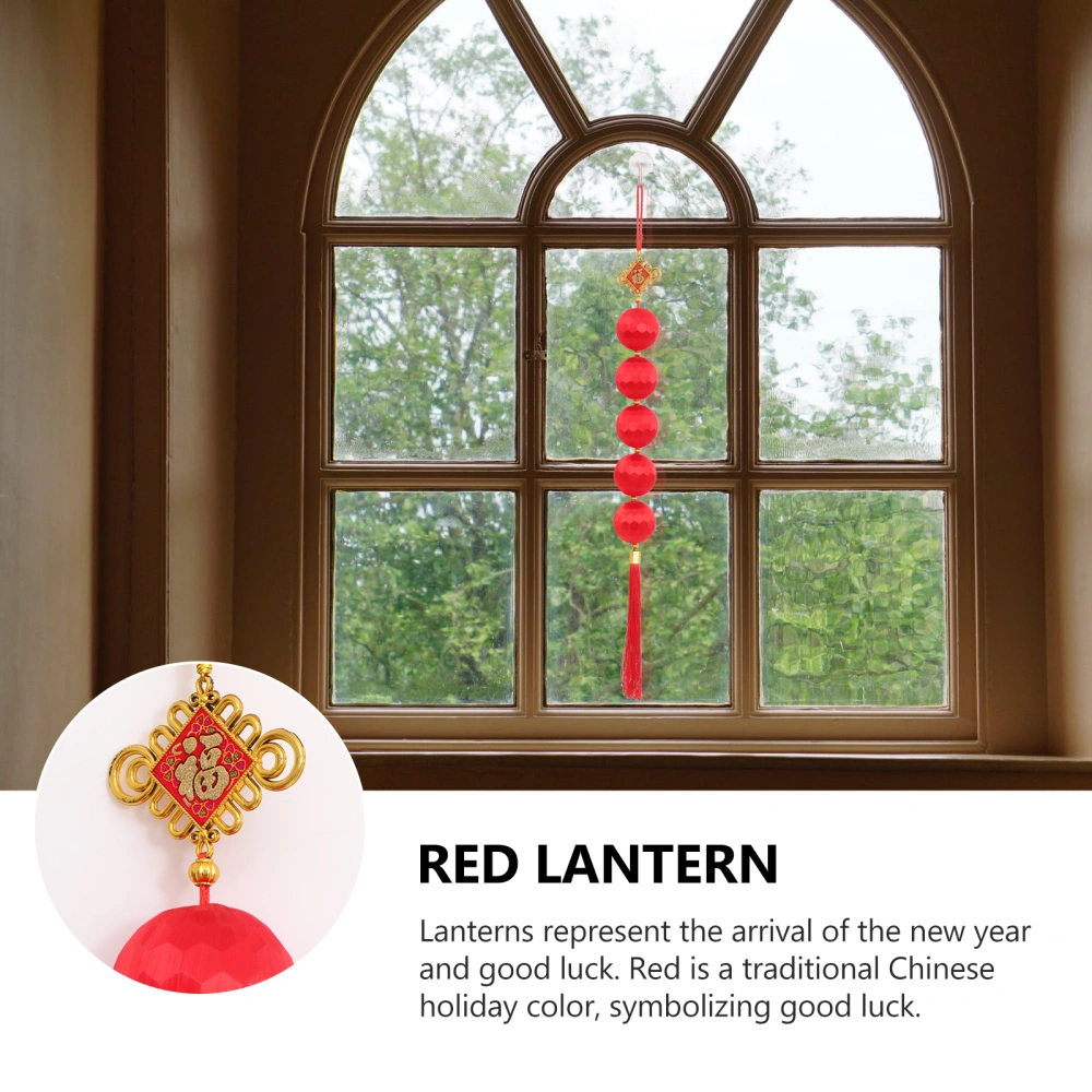 1 String Decorative Lanterns Red Lanterns Hanging Lanterns for Home Outdoor (Random Style of Tassel)