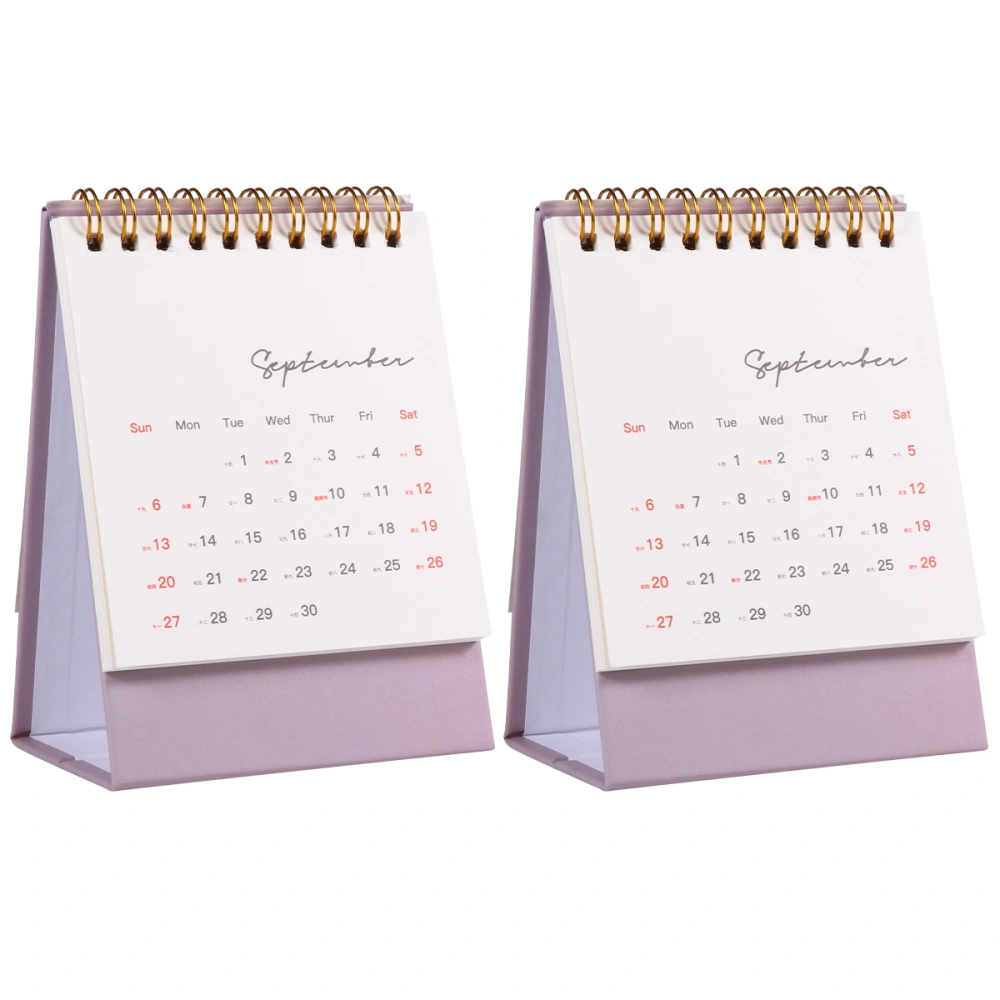 1 Set of 2pcs Creative Desktop Calendar Tabletop Decor School Home Calendar