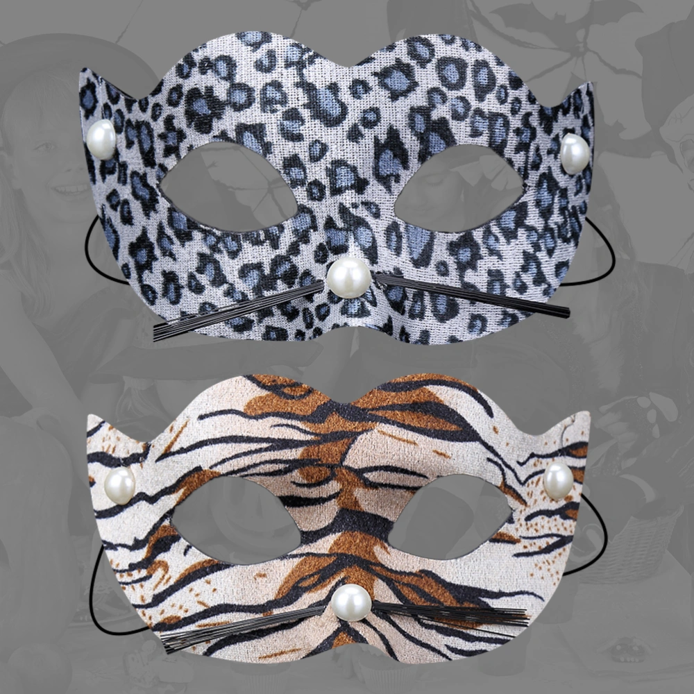 2 PCs Leopard Costume Prop Mask for Party (Random Color)