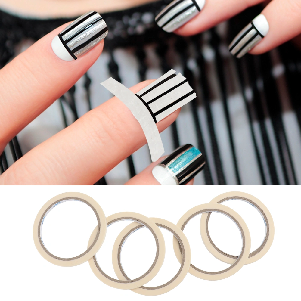 5Pcs 0.5cm Nail Art Adhesive Tape DIY Decoration Line Stickers Strong Sticky Glue Tape