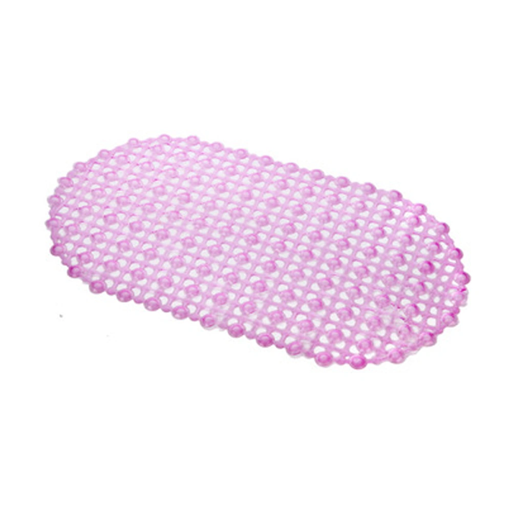 PVC Water Proof Drops Oval Anti-slip Bathroom Shower Mat Foot Massage Safety Strong Suction Floor Rug Carpet Bath Mat Pad 37 x 67cm (Rose Red)