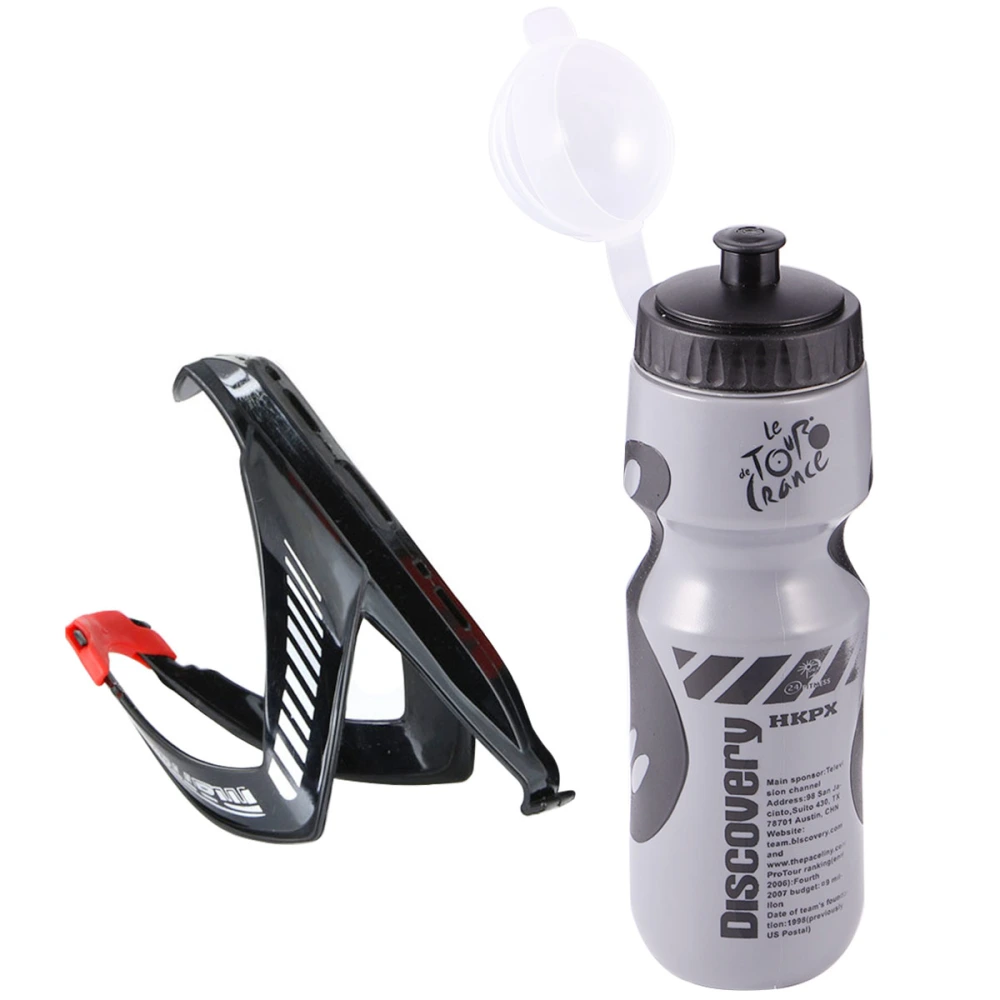 1 Set Mountain Bike Bottle Bike Kettle Holder Rack Plastic Water Cup Portable Bike Bottle for Cycling Riding Outdoor (Grey)