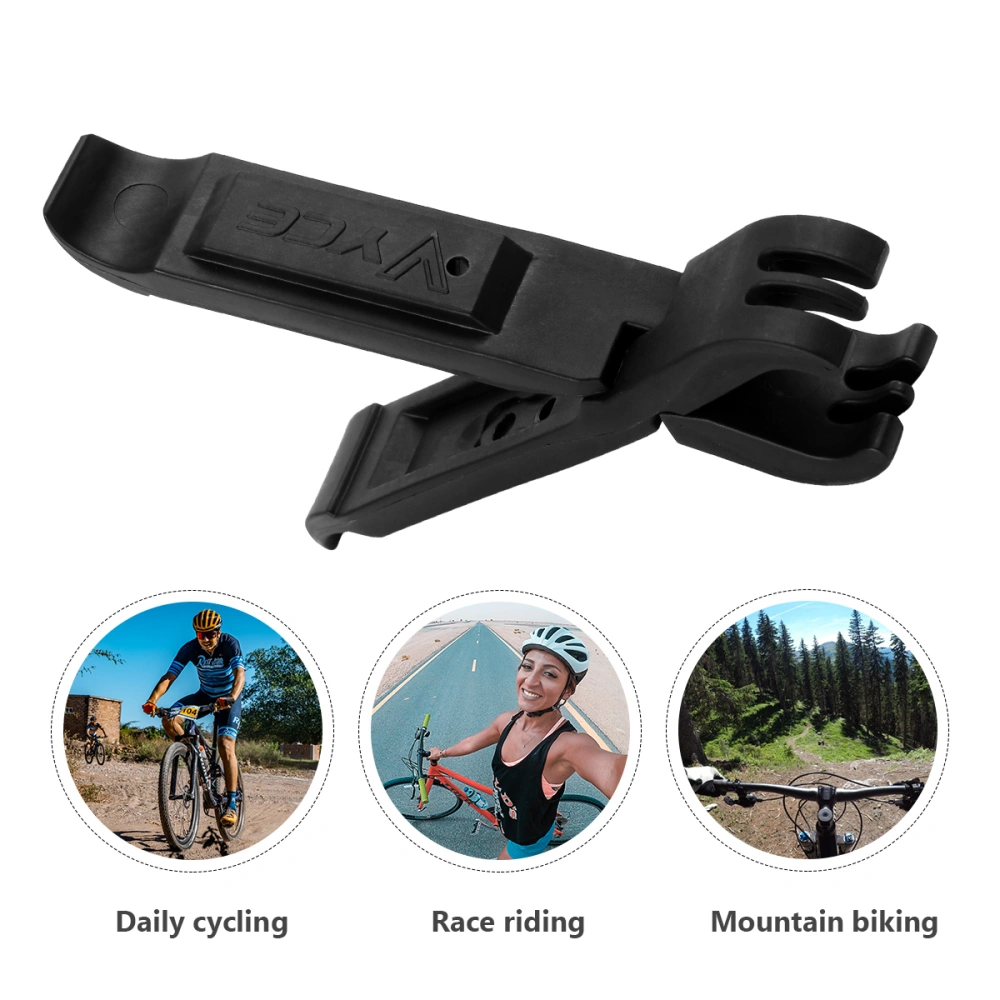 2 Pcs Bike Cycling Tyre Lever Multi-Functional Tire Spoon Repair Opener Breaker Tool Bike Tire Removal Tools Pry Bar Stick (Black)