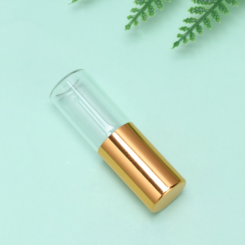 20pcs 3ml Essential Oil Roller Bottle Empty Glass Bottle with Rolling Bead for Massage Smear Perfume(Golden Lid)