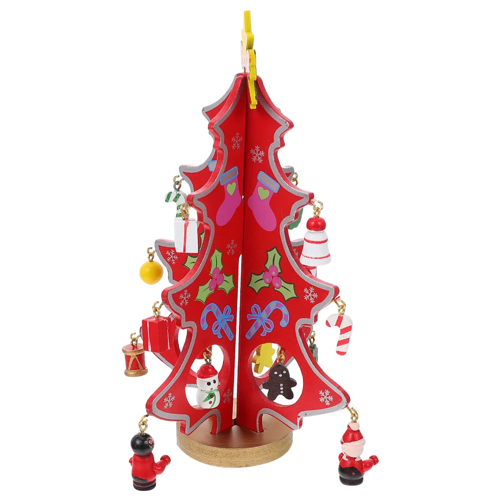 1pc Christmas Tree Decor Kids Christmas Tree DIY Accessory Wooden Christmas Tree