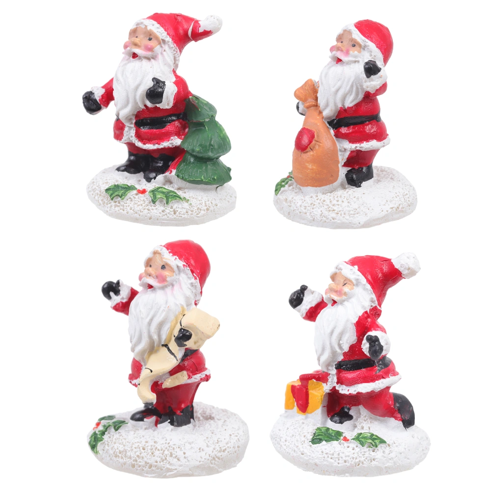 4Pcs Adorable Santa Models Decors Decorative Santa Adornments (Mixed Style)