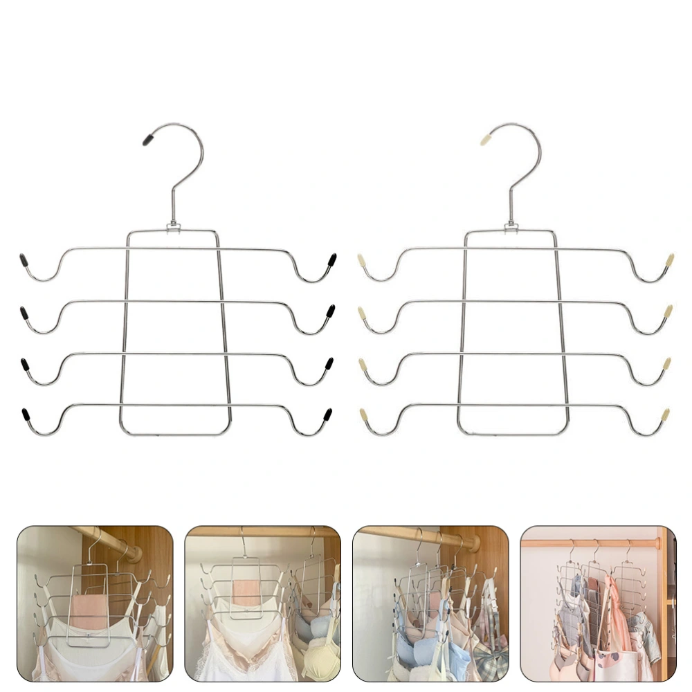 2pcs Multi-layer Sling Hangers Underwear Racks Scarf Necktie Hangers for Home