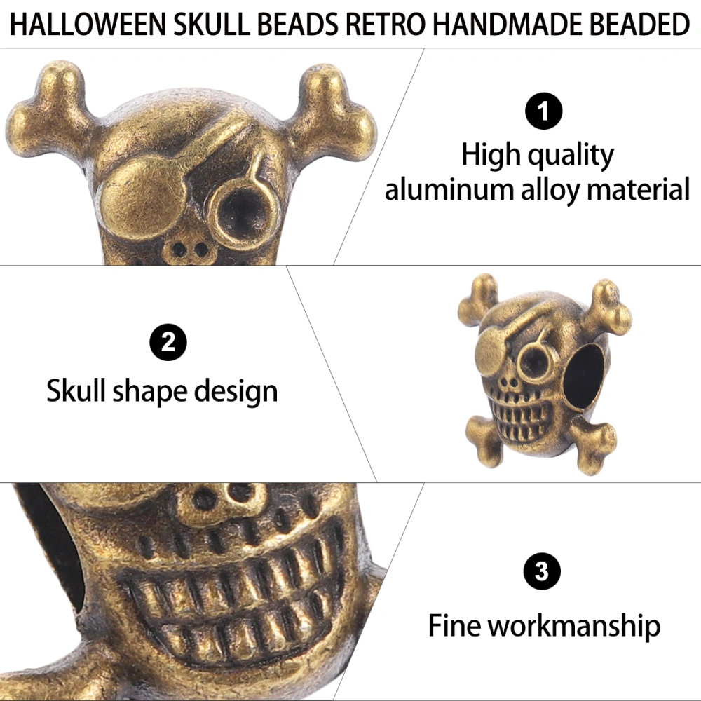 100pcs DIY Horror Skull Beads Halloween Beads DIY Bracelet Jewelry Accessories