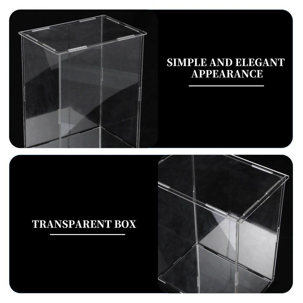 1pc Acrylic Display Box Dust-proof Storage Show Box Model Storage Case with Mirror Base