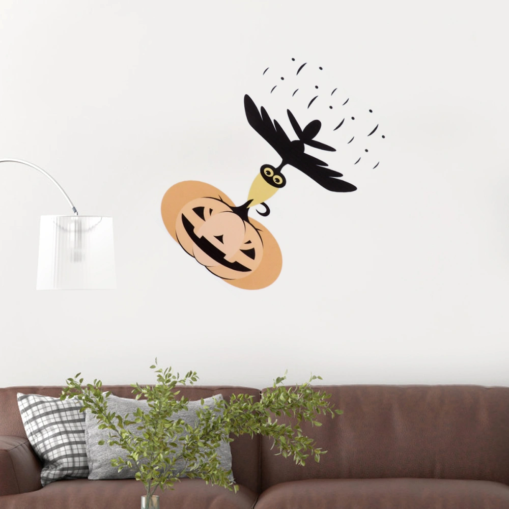 2Pcs Halloween Toilet Sticker Pumpkin Pattern Wall Sticker Adhesive Window Decal