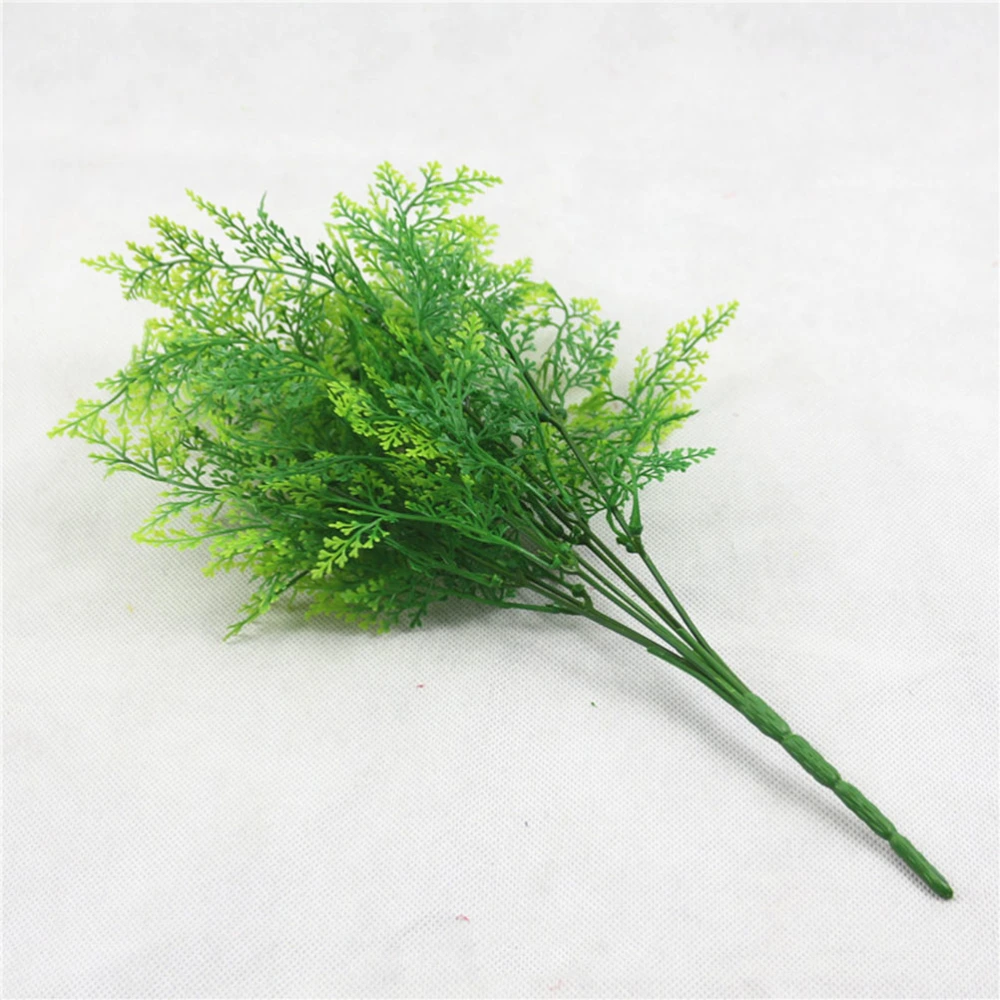 2pcs Artificial Fern-leaf Greenery Plant Plastic Leaves Plant Indoor Outside Home Garden Office Veranda Wedding Decor