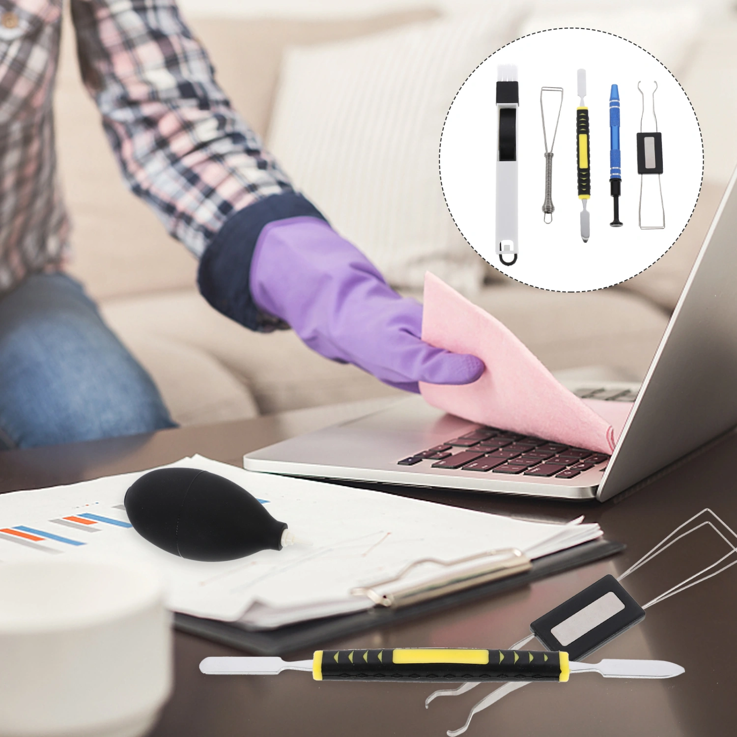 1 Set Mechanical Keyboard Key Cap Puller IC Brush Crowbar and Chip Picker