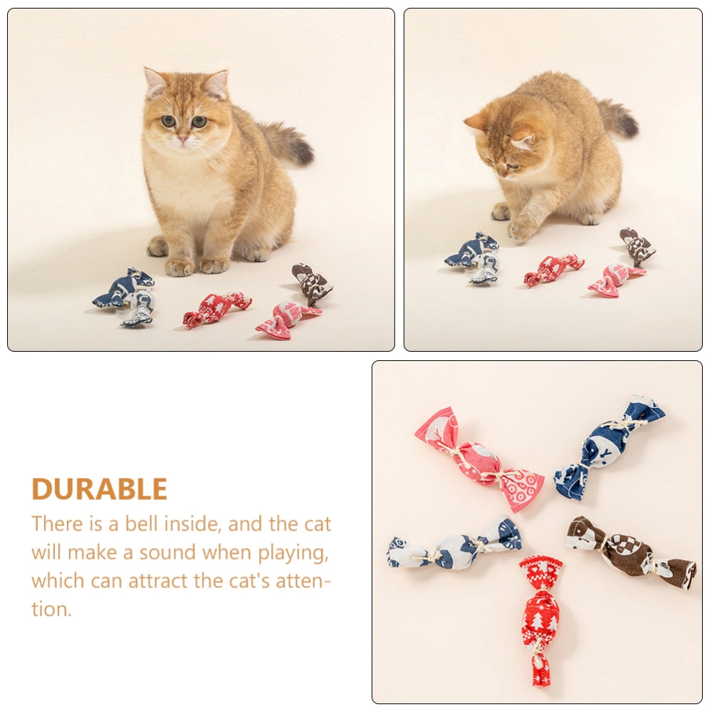 5pcs Interactive Cat Playthings Creative Candy Shaped Molar Toys Cat Playthings