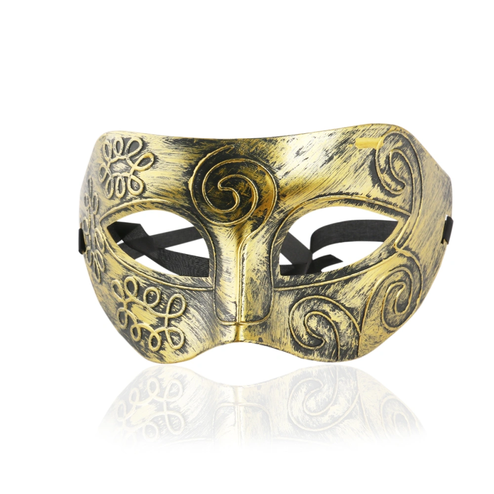 Cool Adult Men Greek Roman Fighter Masquerade Face Mask for Fancy Dress Ball /Masked Ball /Halloween (Golden)