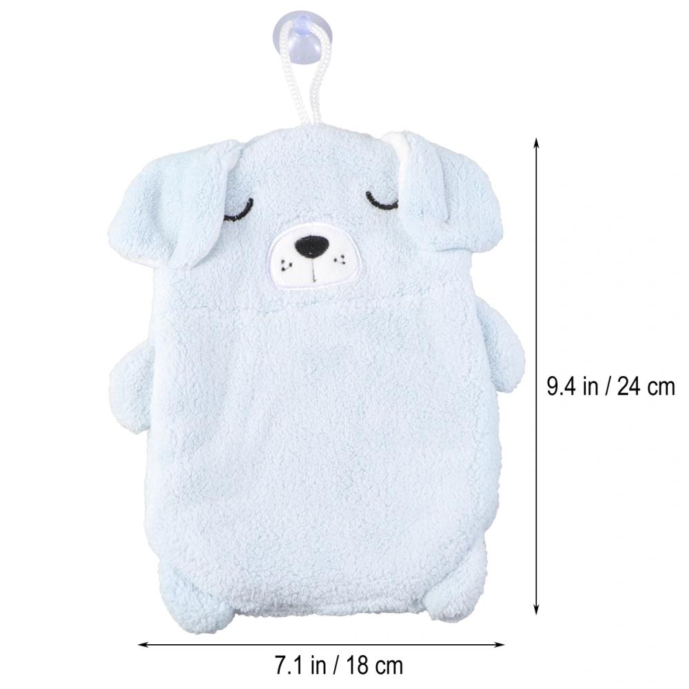 1PC Cartoon Baby Towel Coral Fleece Water Absorption Bathing Towel for Infant Newborn (Blue Dog)