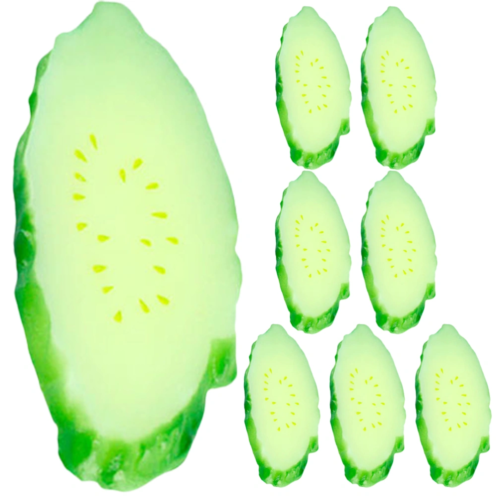 8Pcs Simulation Vegetables Slices Food Shop Cucumber Decors Photography Props for Shop