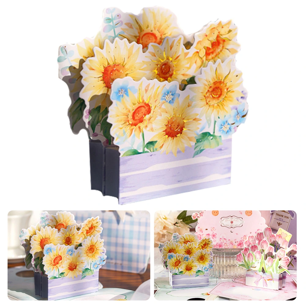 Creative 3D Greeting Card Flower Design Greeting Card Festival Blessing Card