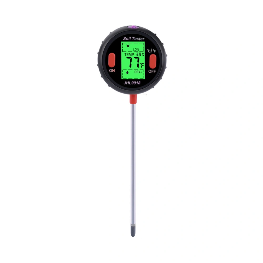 5-in-1 Soil Tester Pointer Type Thermometer and Hygrometer Multifunctional Soil Temperature Moisture Tester (Without Battery)