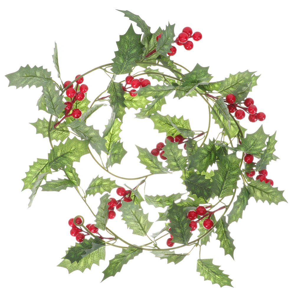 Christmas Rattan Artificial Leaf Red Flower Vine Rattan for Christmas Tree Decoration